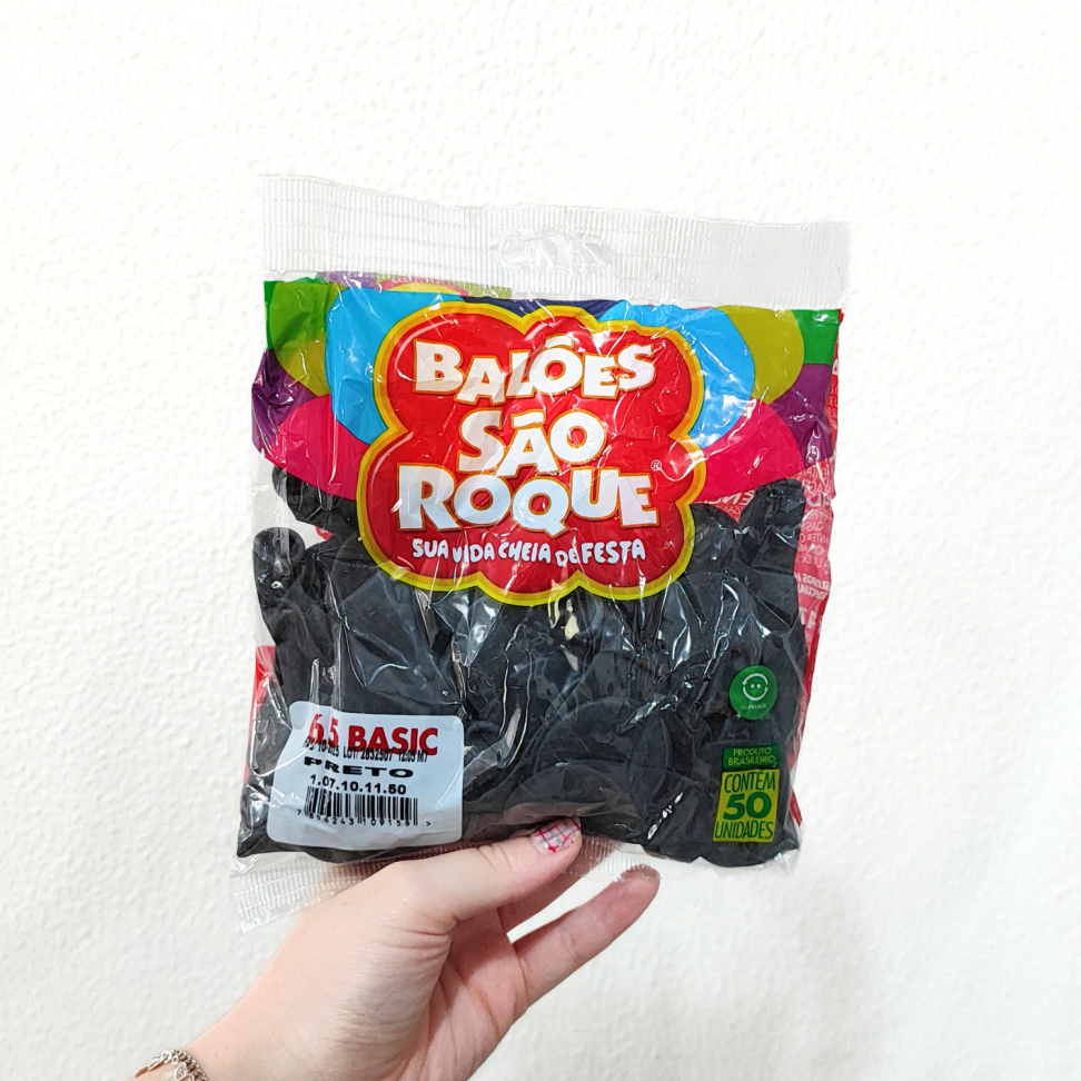 Balões Basic Preto N.6.5 50 Unidades São Roque - #3