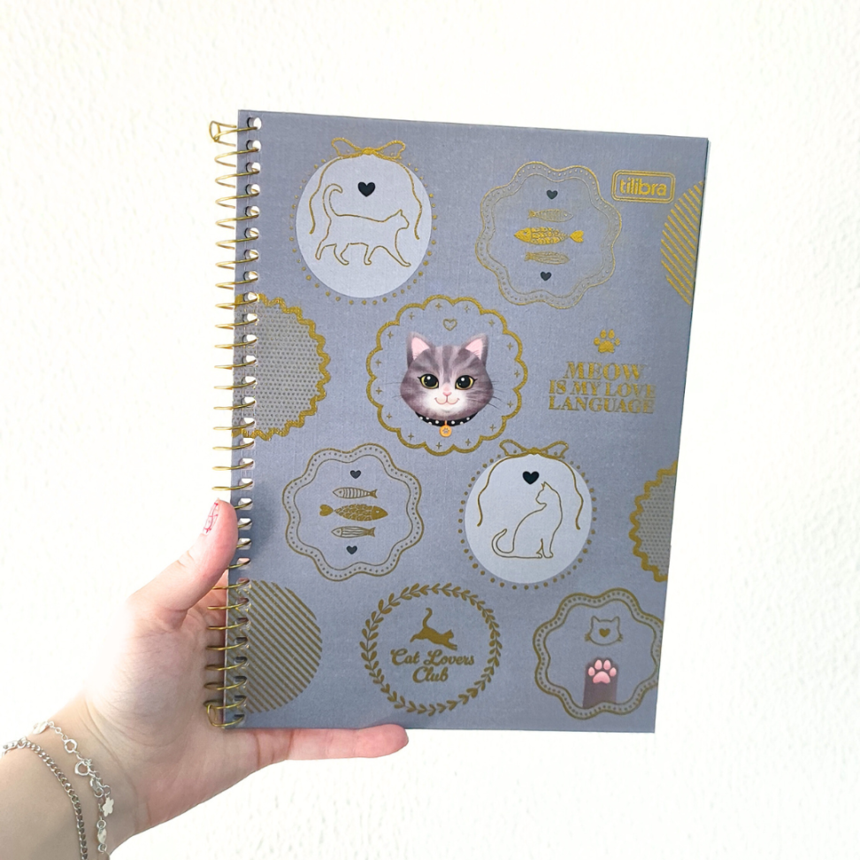 Caderno com Espiral Colegial 1 Matéria Purrfect Cats Tilibra - #1