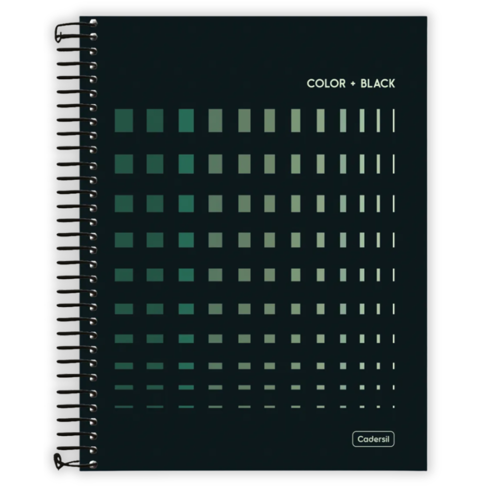 Caderno com Espiral Universitário Color + Black 1 Matéria Cadersil - #3