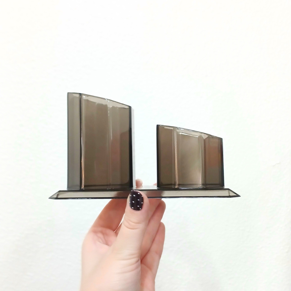 Porta Canetas Acrílico Duplo Fumê Maxcril - #4