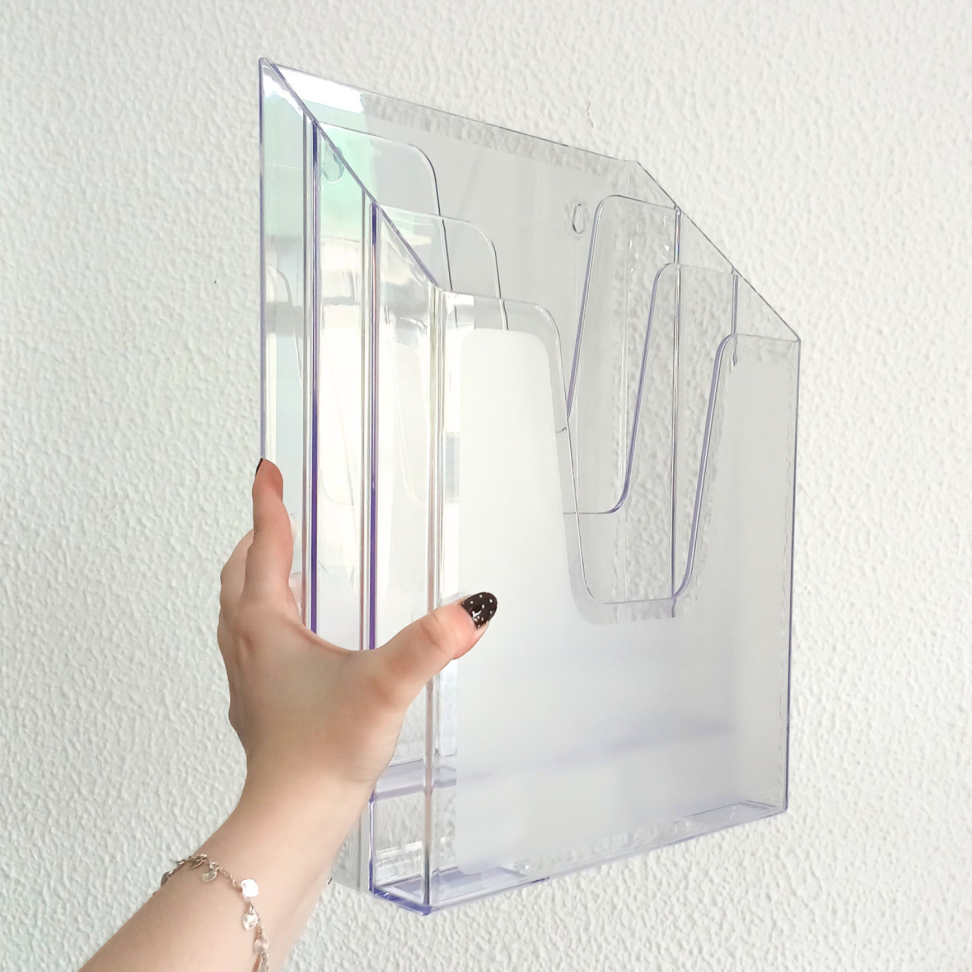 Expositor Vertical Triplo Acrílico Cristal Acrimet - #4