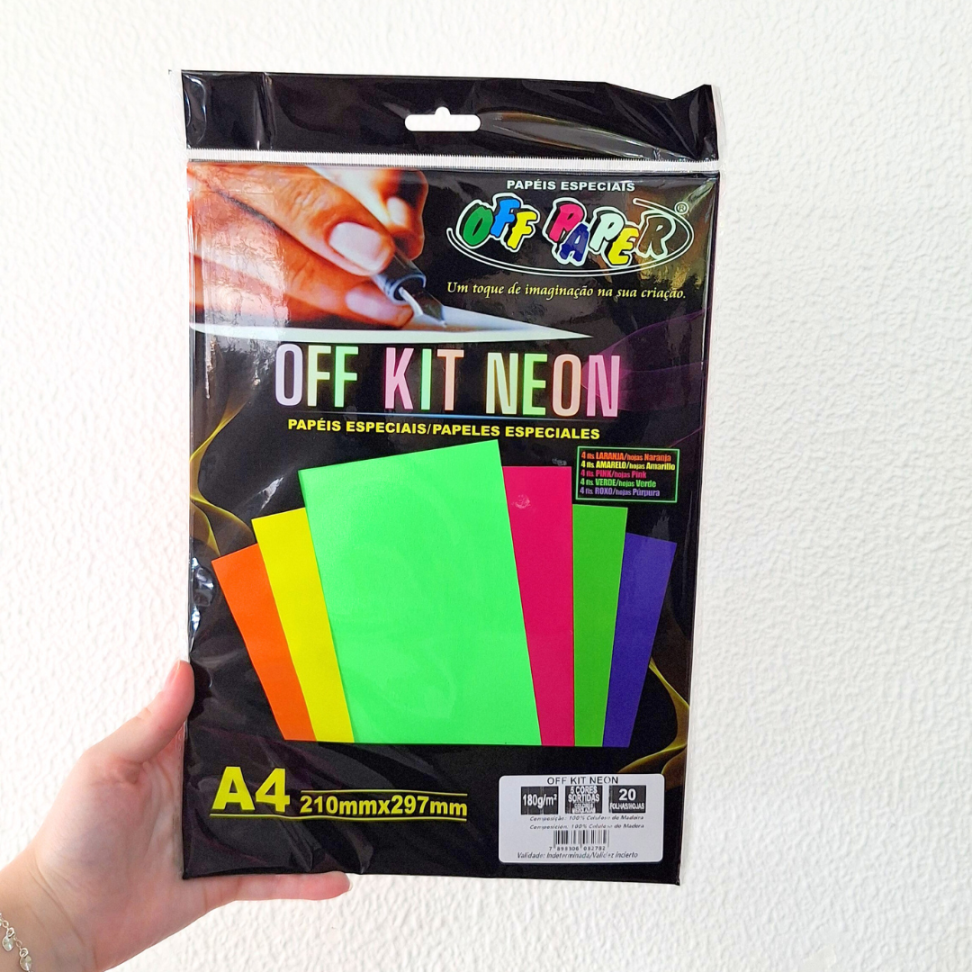 Bloco Off Kit Neon 5 Cores 20 Folhas A4 180g Off Paper - #1