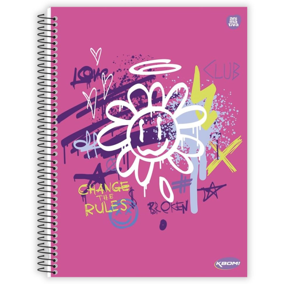 Caderno com Espiral Pequeno 1/4 KBom! Feminino Animativa - #1