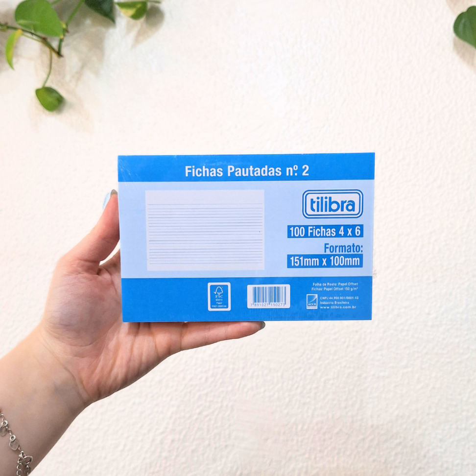 Bloco Fichas Pautadas N.2 151mm x 100mm 4x6 100 Folhas Tilibra - #3
