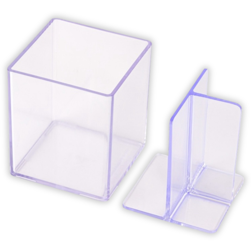 Porta Canetas Acrílico com Divisória Móvel Cristal Maxcril - #2