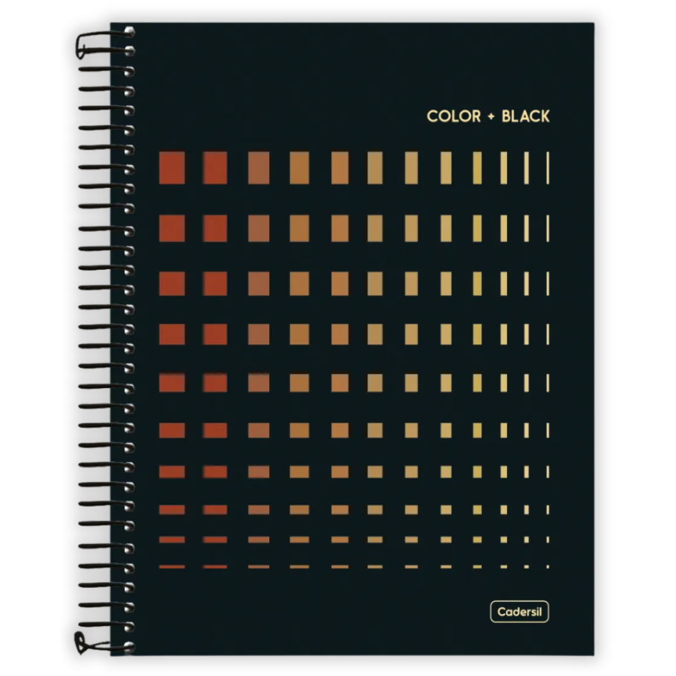 Caderno com Espiral Universitário Color + Black 1 Matéria Cadersil - #4