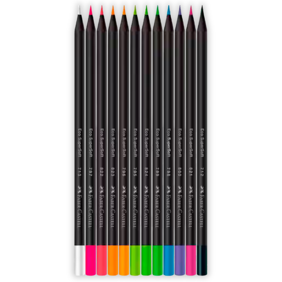Lápis de Cor Eco SuperSoft 12 Cores Neon Faber-Castell - #1