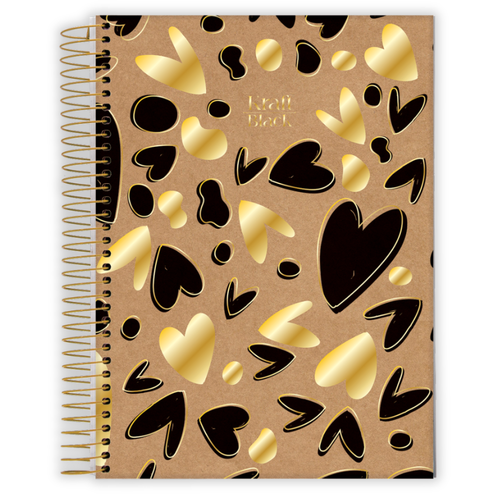 Caderno com Espiral Universitário Kraft Black 1 Matéria Jandaia - #3