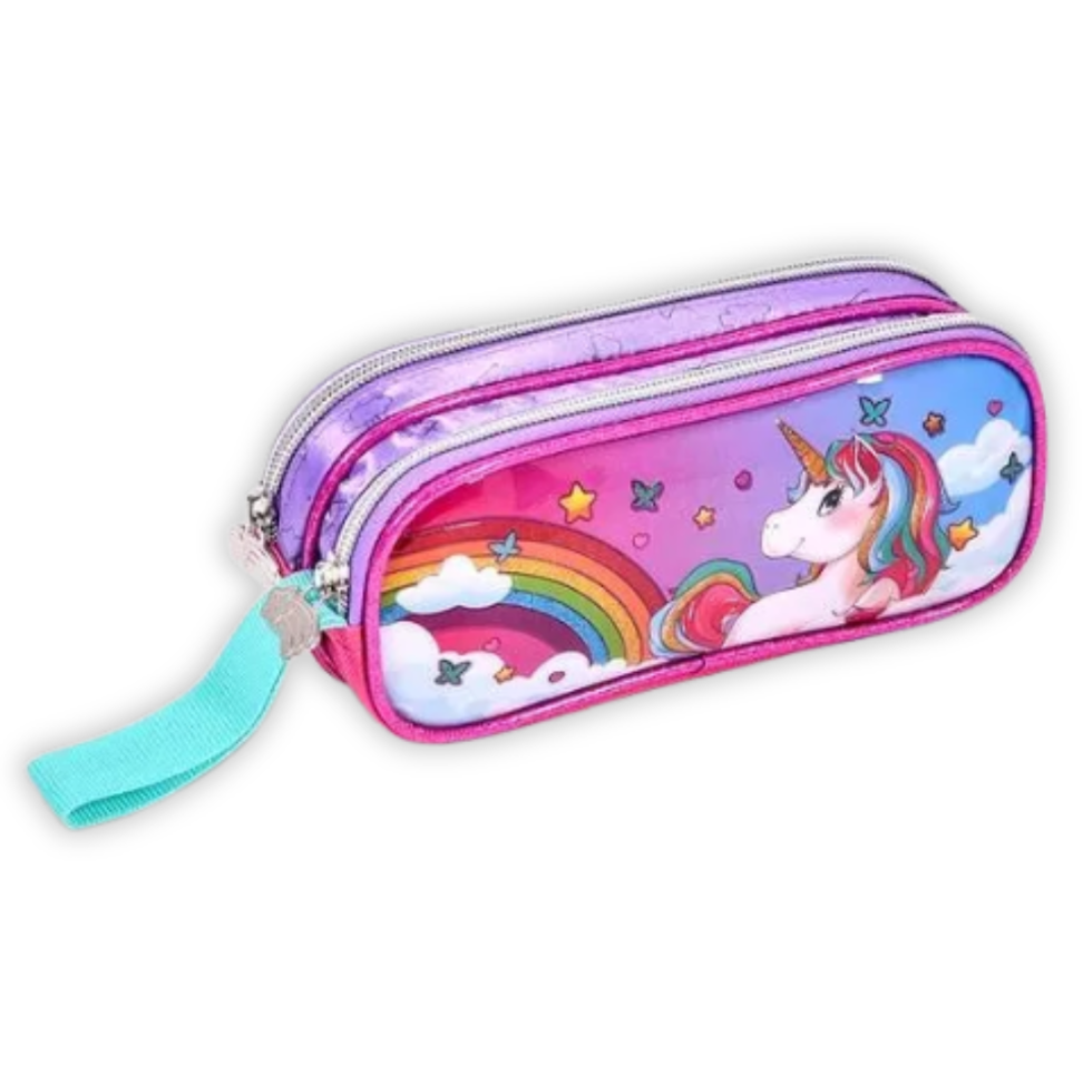 Kit Mochila de Rodas + Lancheira Térmica + Estojo Duplo Unicórnio Clio - #4