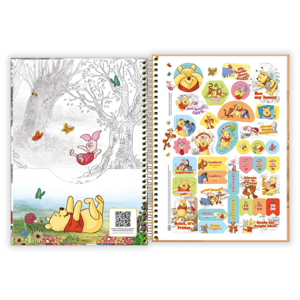 Caderno com Espiral Pooh Core 1 Matéria Connect Tilibra - #7