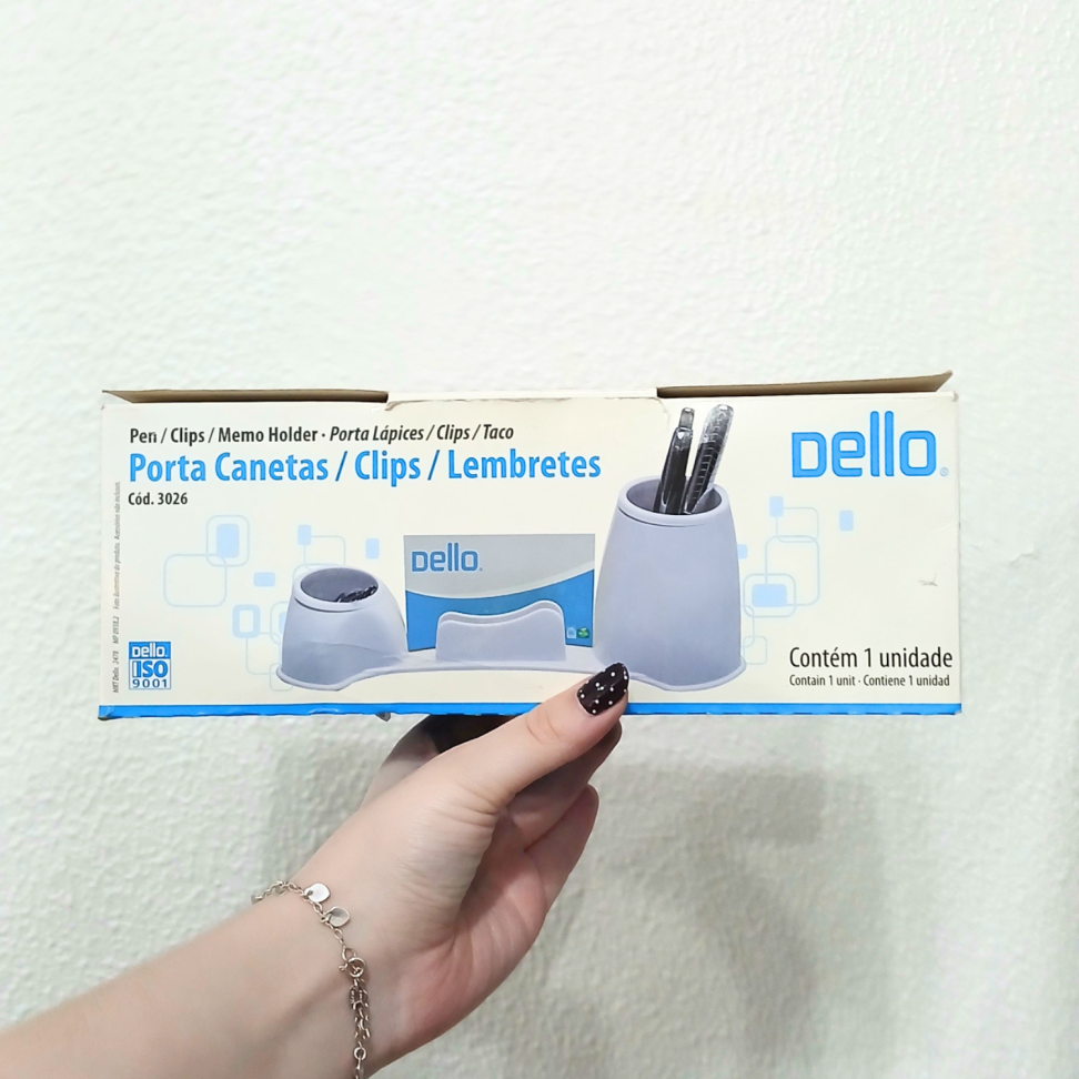 Porta Canetas Triplo Acrílico Branco Dello - #2