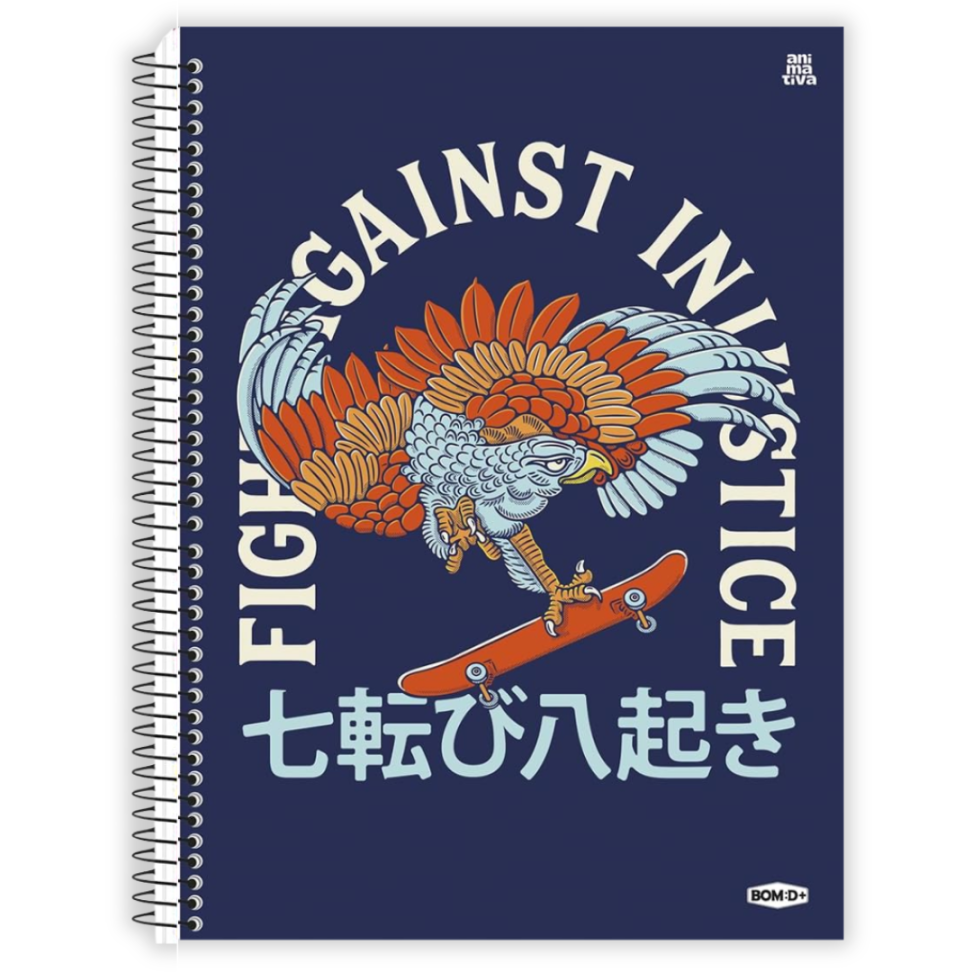 Caderno com Espiral Universitário Bom D+ Masculino 1 Matéria Animativa - #8