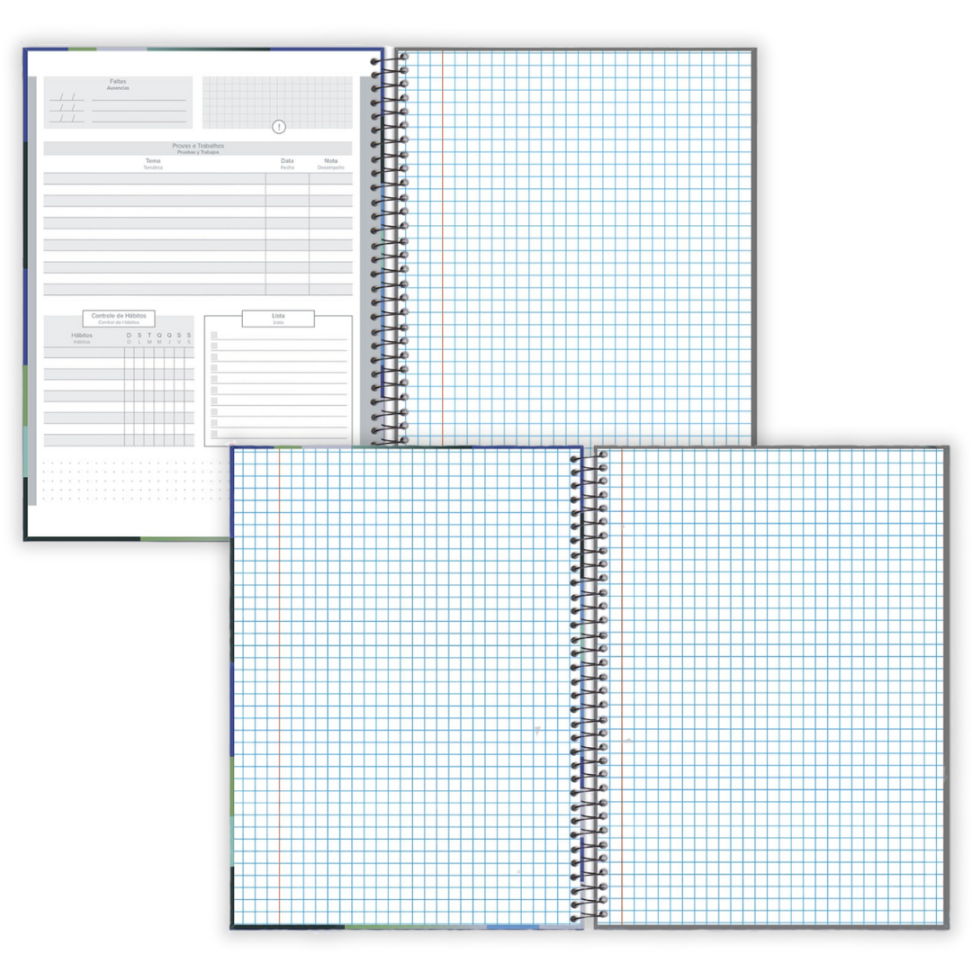 Caderno Quadriculado 7mm x 7mm Foroni - #1