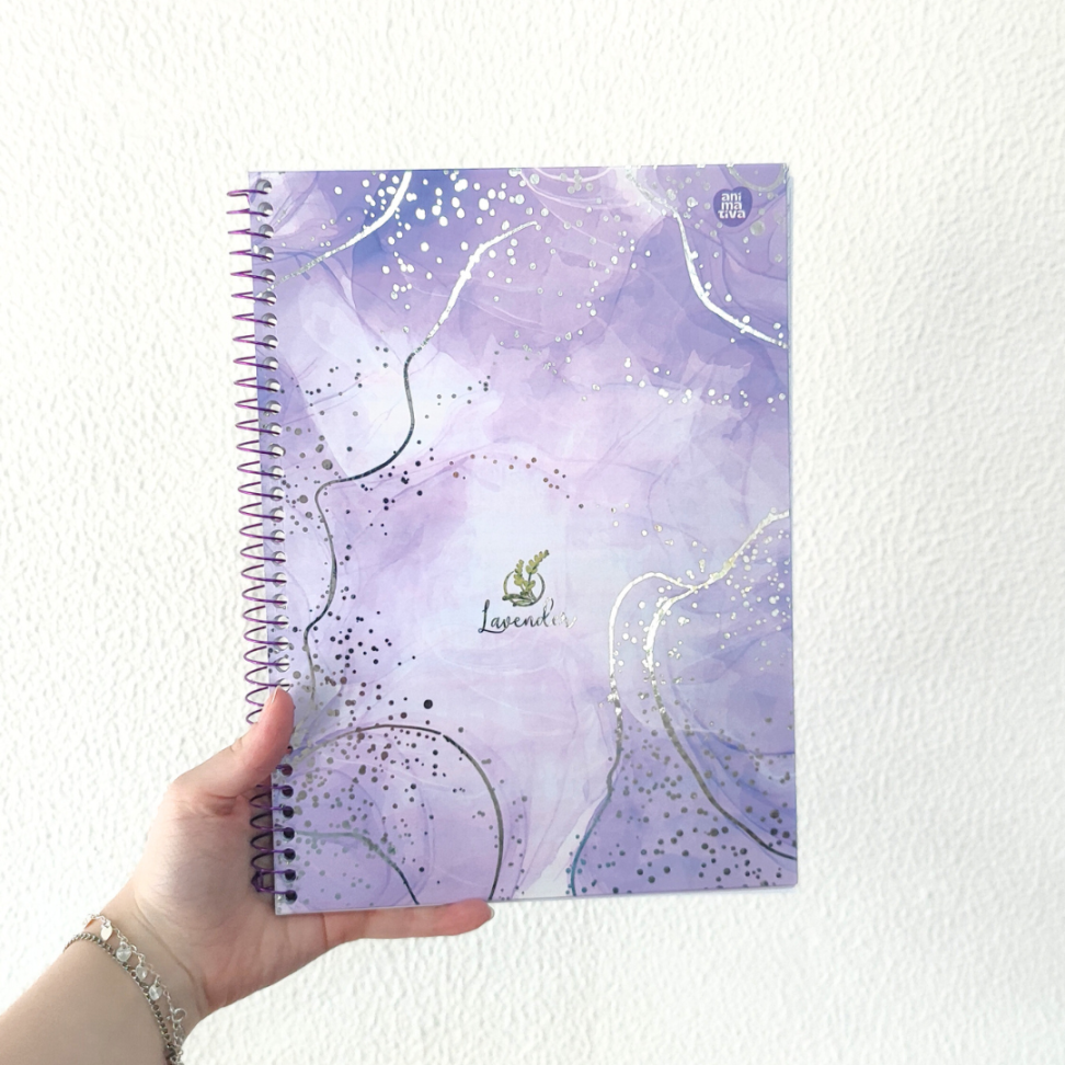 Caderno com Espiral Universitário Lavender 1 Matéria Animativa - #1