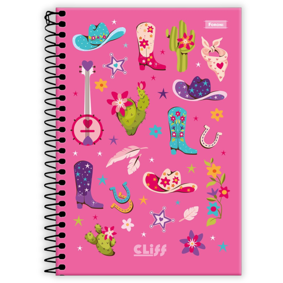 Caderno com Espiral Pequeno 1/4 Cliff Feminino Foroni - #1