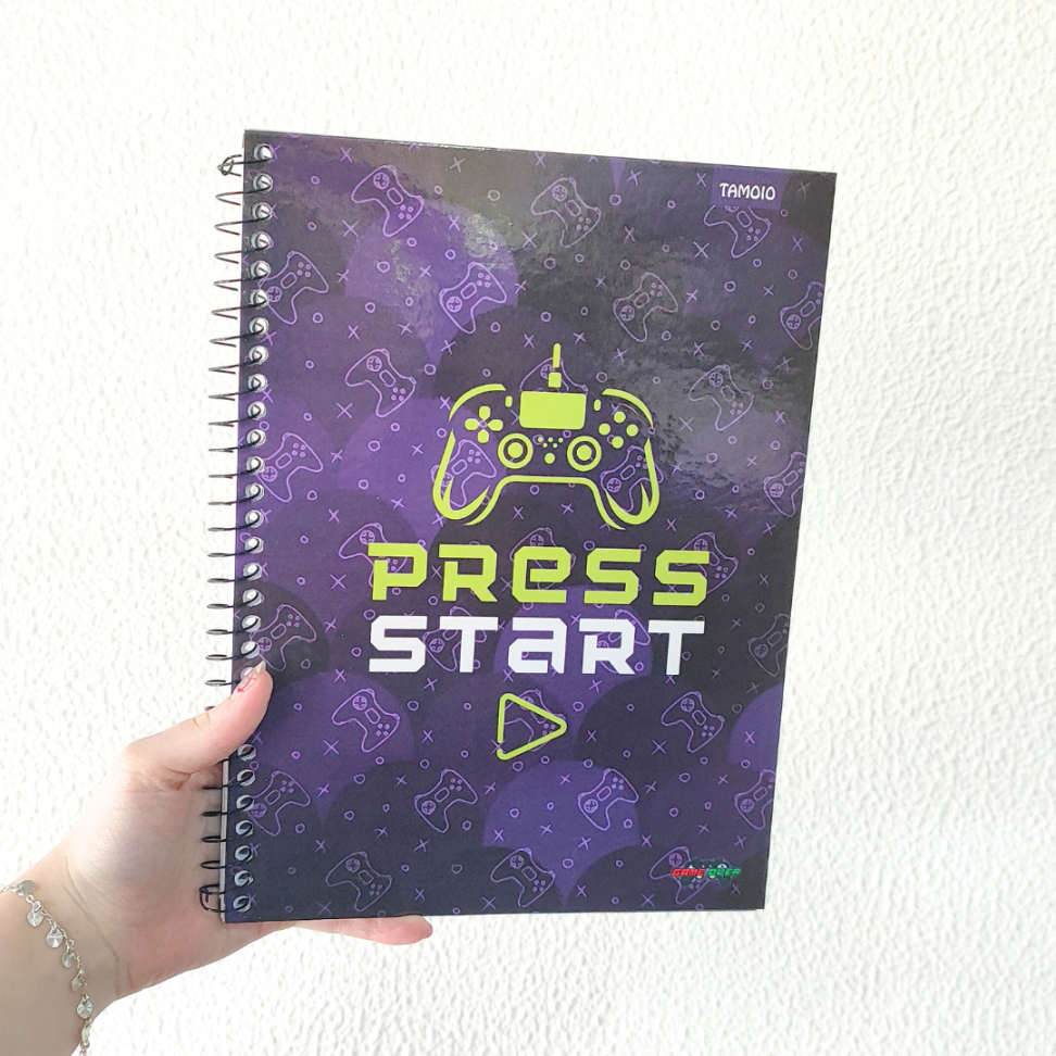 Caderno com Espiral Universitário 1 Matéria Game Over Tamoio - #1
