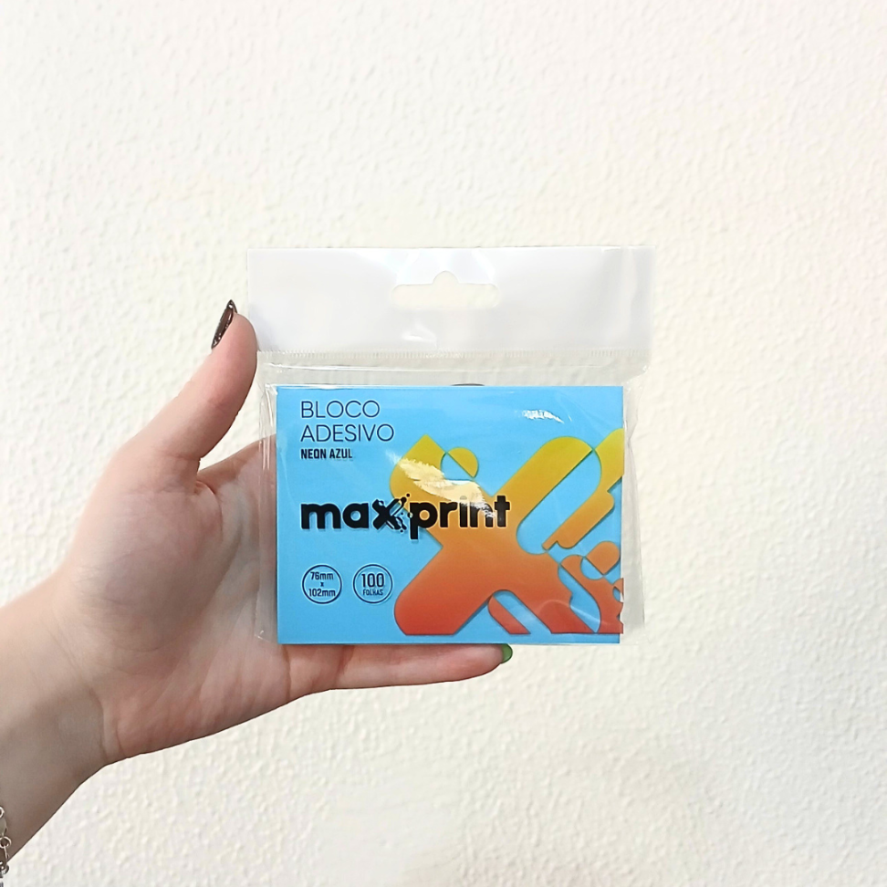 Bloco Adesivo 76mm x 102mm Neon 100 Folhas Maxprint - #7