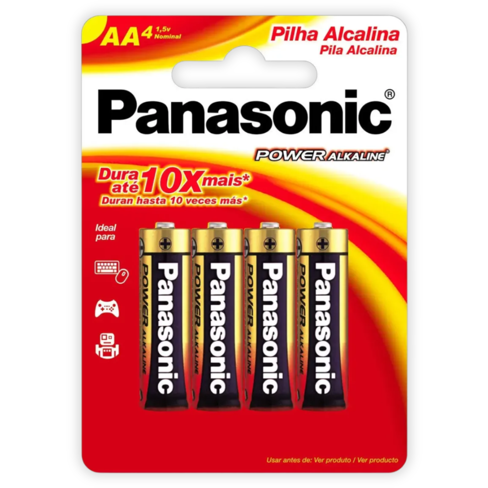 Pilha Alcalina AA 4 Unidades Panasonic