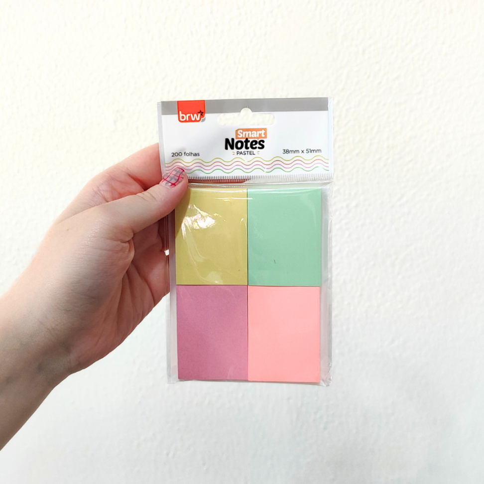 Blocos Smart Notes 38mm x 51mm 4 Cores Pastel BRW - #1