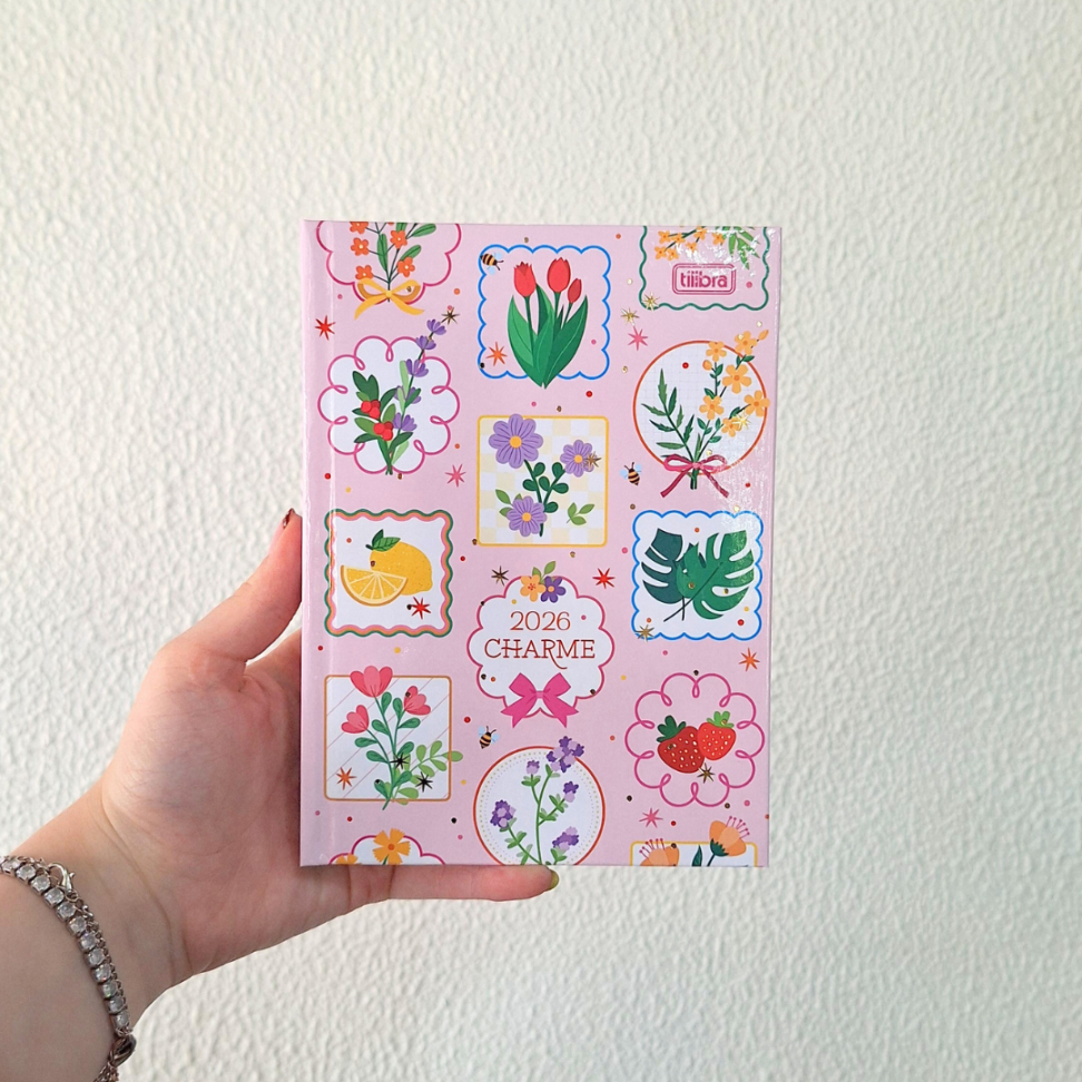 Agenda Costurada Diária Pequena Charme 2026 Tilibra - #14