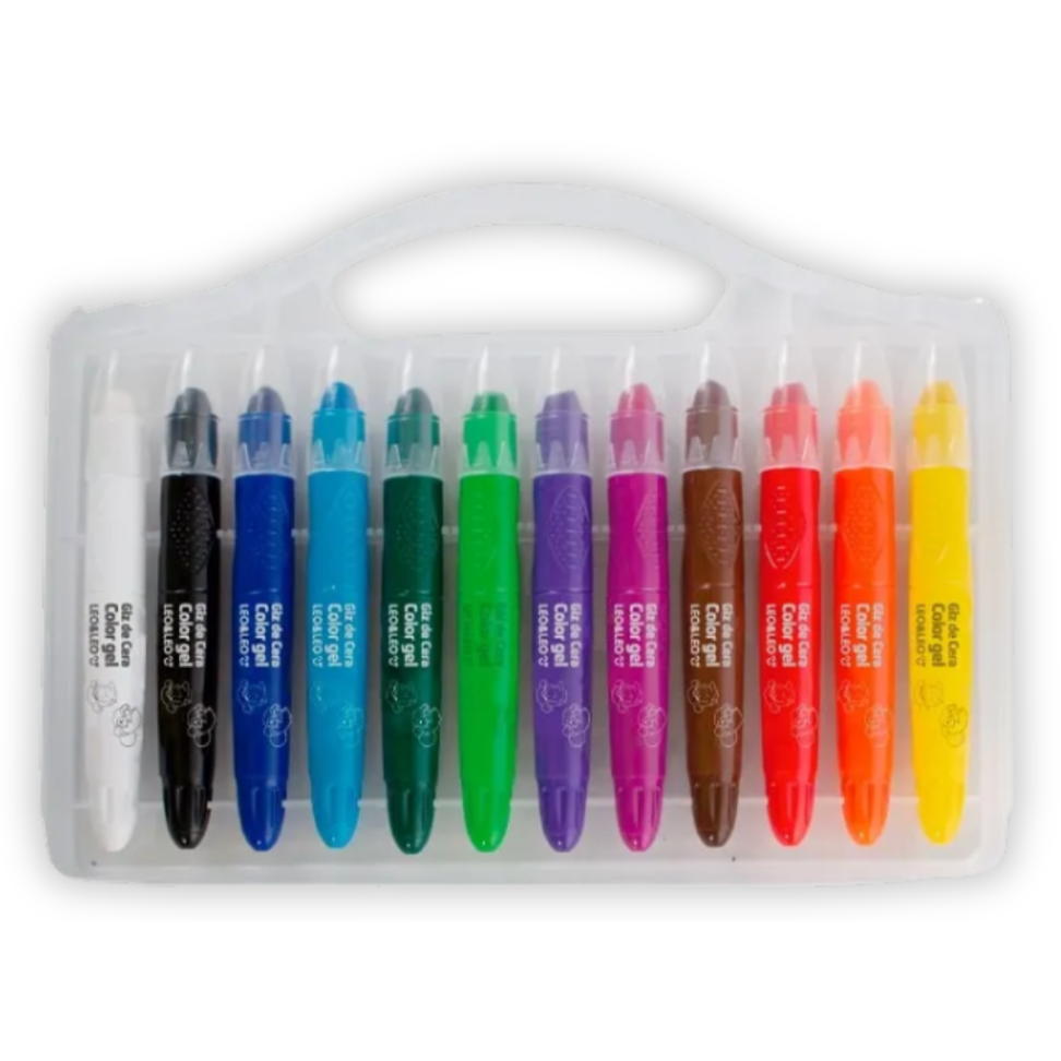 Giz de Cera Retrátil Color Gel 12 Cores Leo e Leo - #1