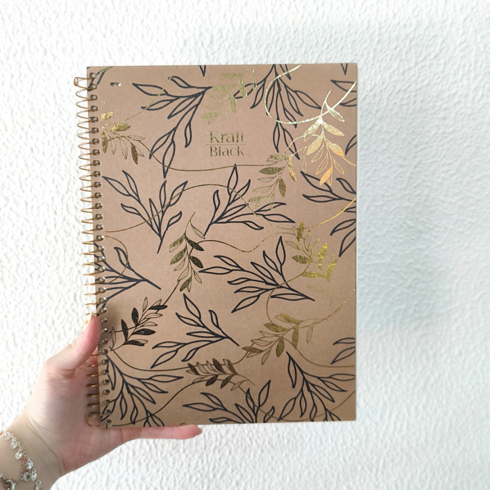 Caderno com Espiral Universitário Kraft Black 1 Matéria Jandaia - #6