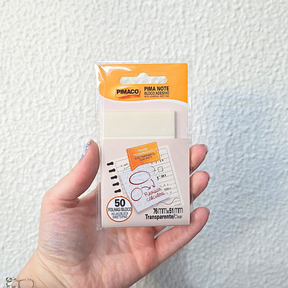 Bloco Adesivo Pima Note 76mm x 51mm Transparente Pimaco - #1