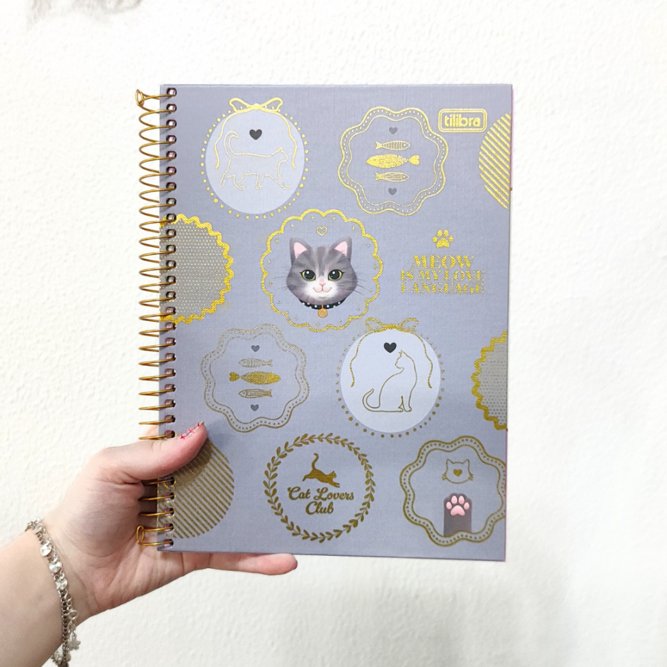 Caderno com Espiral Colegial 10 Matérias Purrfect Cats Tilibra - #1