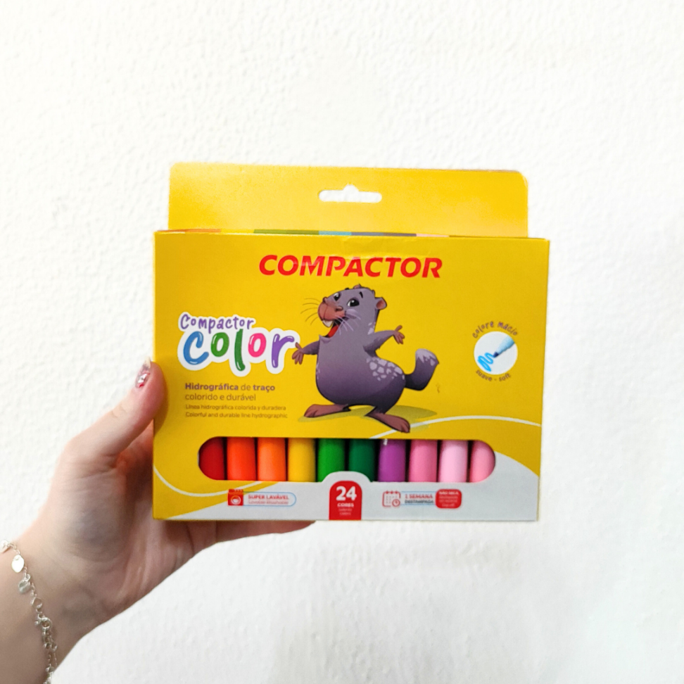 Canetinha Hidrográfica 24 Cores Color Compactor - #1