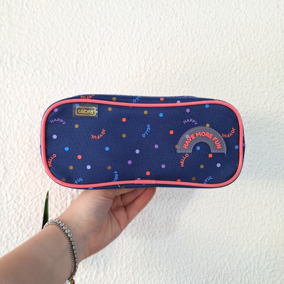 Estojo Duplo Azul Dots Académie Tilibra - #1