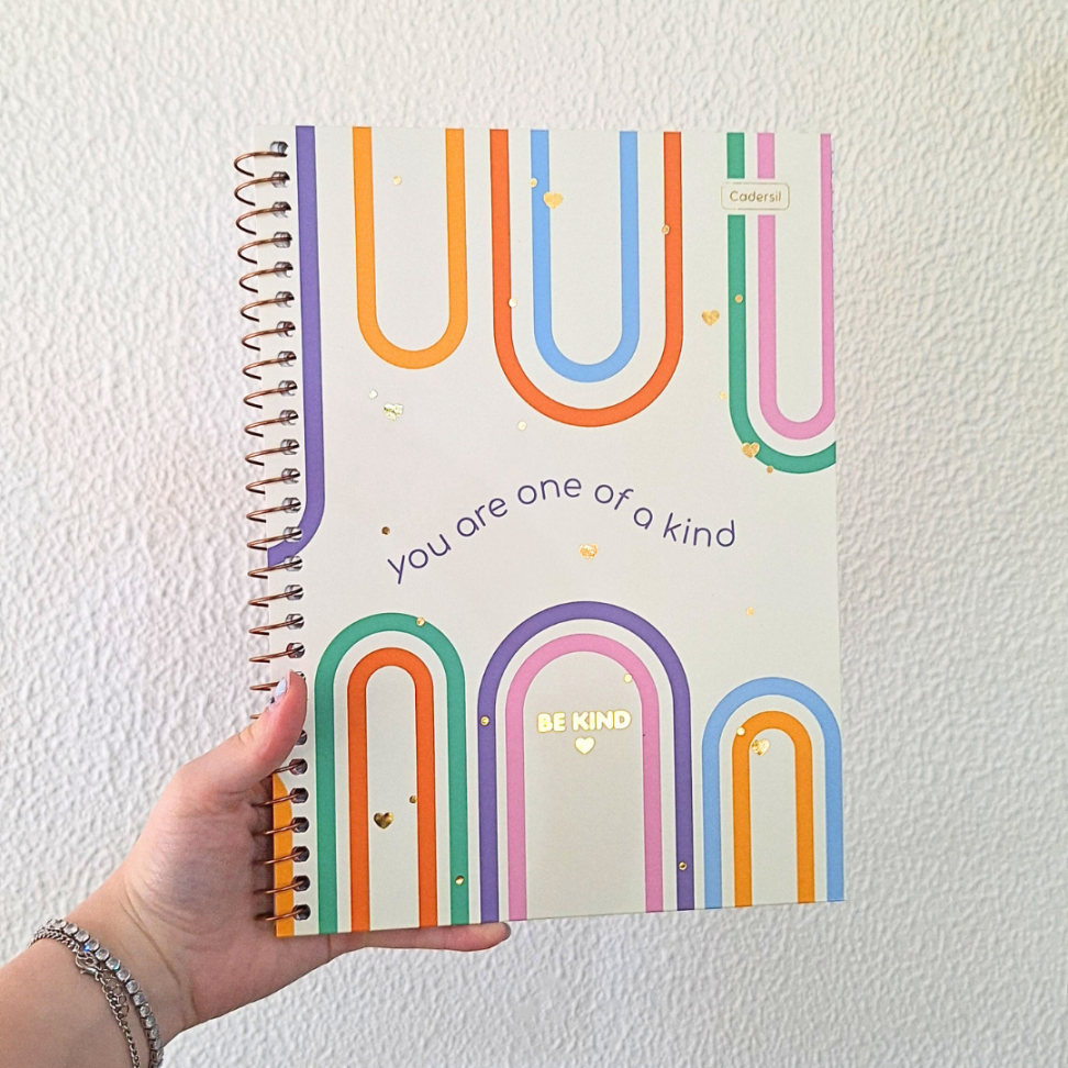 Caderno com Espiral Universitário Be Kind 1 Matéria Cadersil - #6