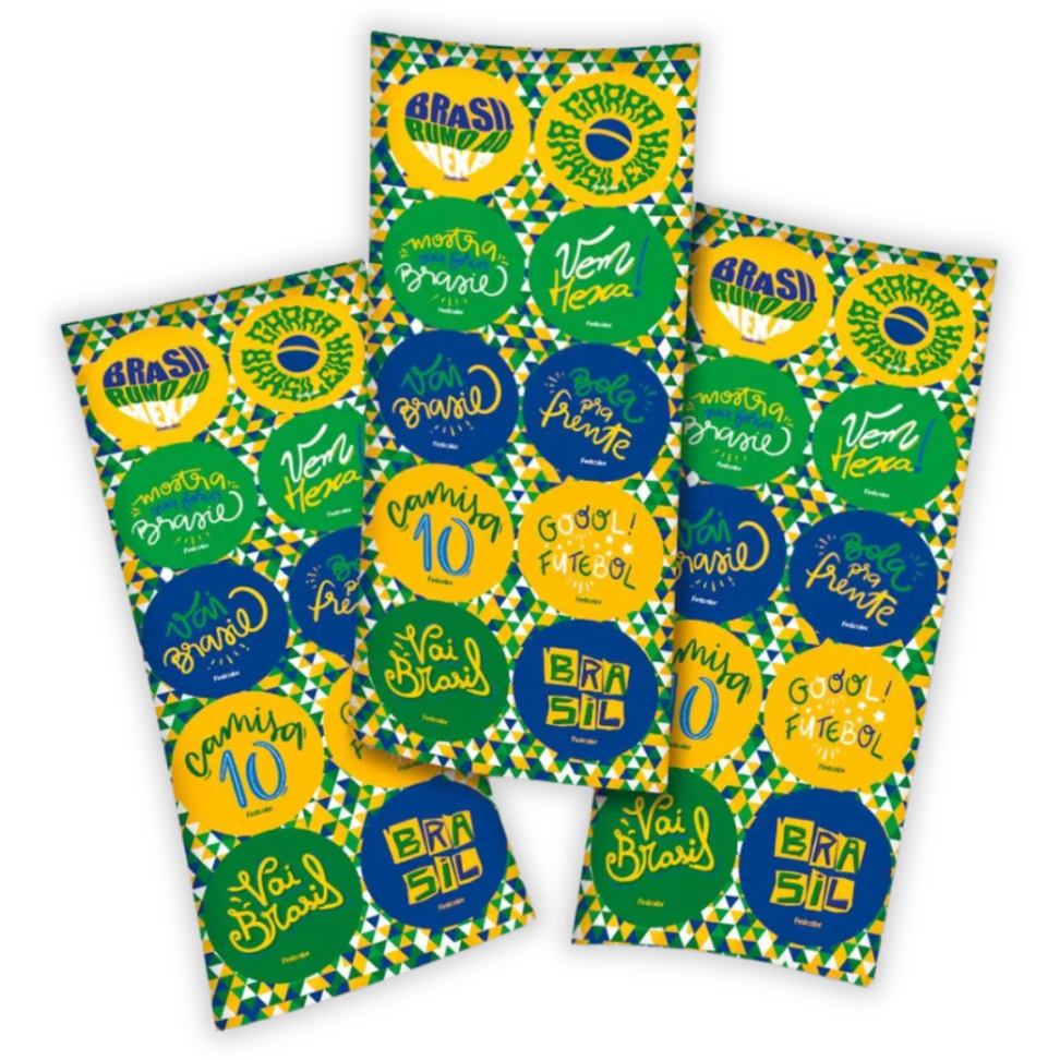 Adesivos Copa do Mundo Brasil 30 Unidades Festcolor