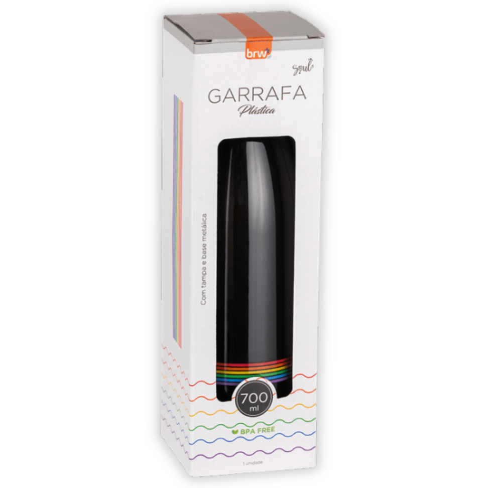 Garrafa Plástica Preto 700ml BRW - #1