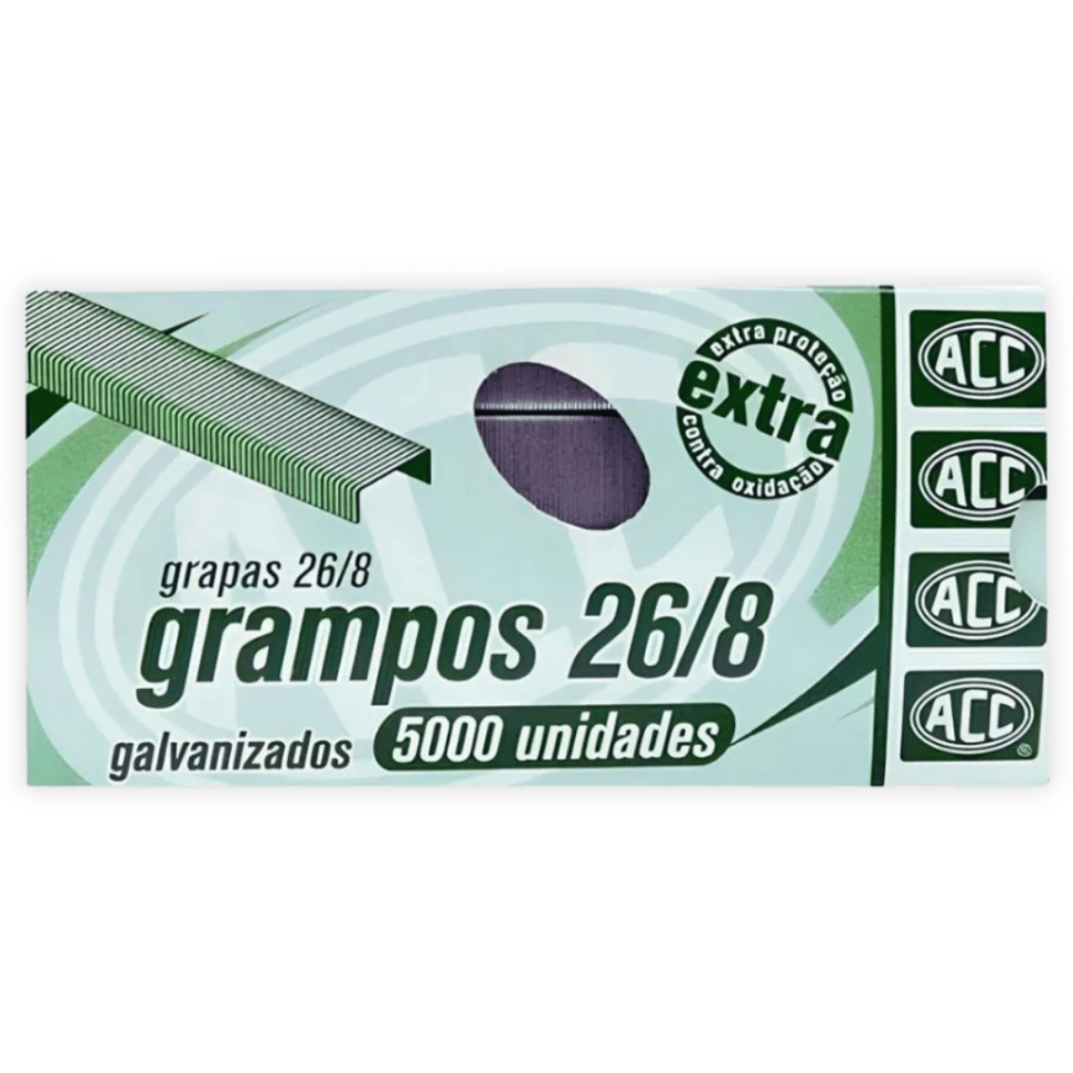 Grampos 26/8 Galvanizados 5000 Unidades ACC