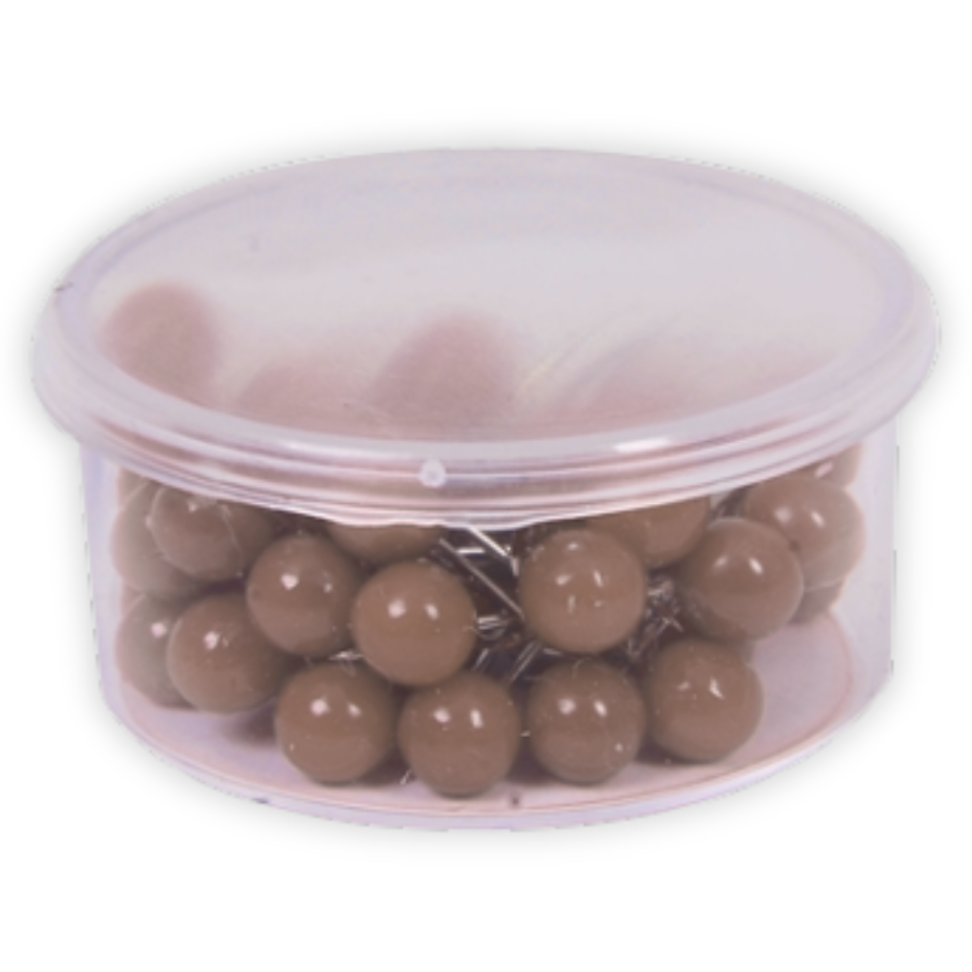 Alfinete para Mapa Tipo Bola Marrom 5mm 50 Unidades ACC