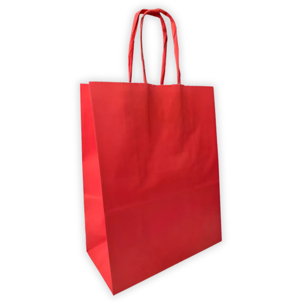 Sacola Kraft Vermelha 22,5cm x 31,5cm x 10cm Scrity