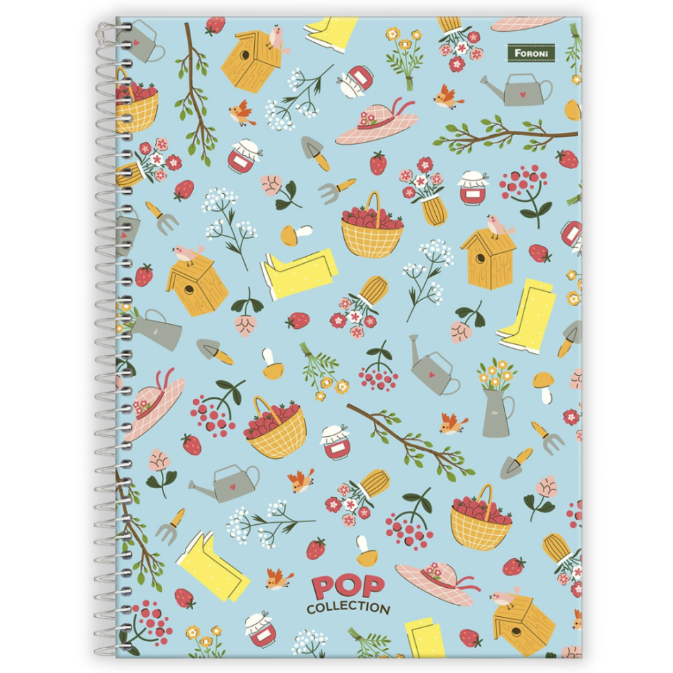 Caderno com Espiral Universitário Pop Collection 1 Matéria Foroni - #1
