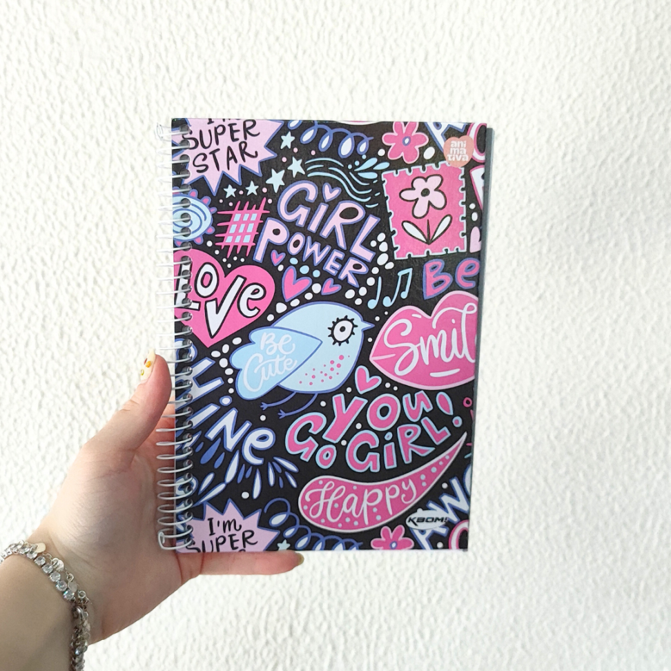 Caderno com Espiral Pequeno 1/4 KBom! Feminino Animativa - #1