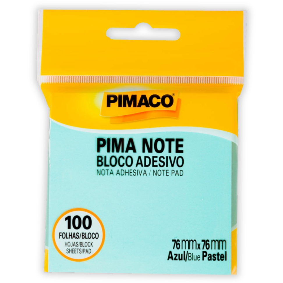 Bloco Adesivo Pima Note 76mm x 76mm Azul Pastel Pimaco