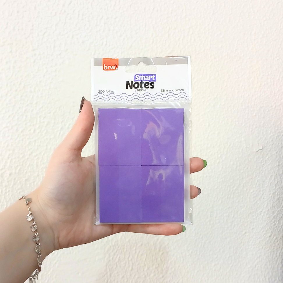Bloco Smart Notes 4 Blocos 38mm x 51mm Neon 200 Folhas BRW - #5