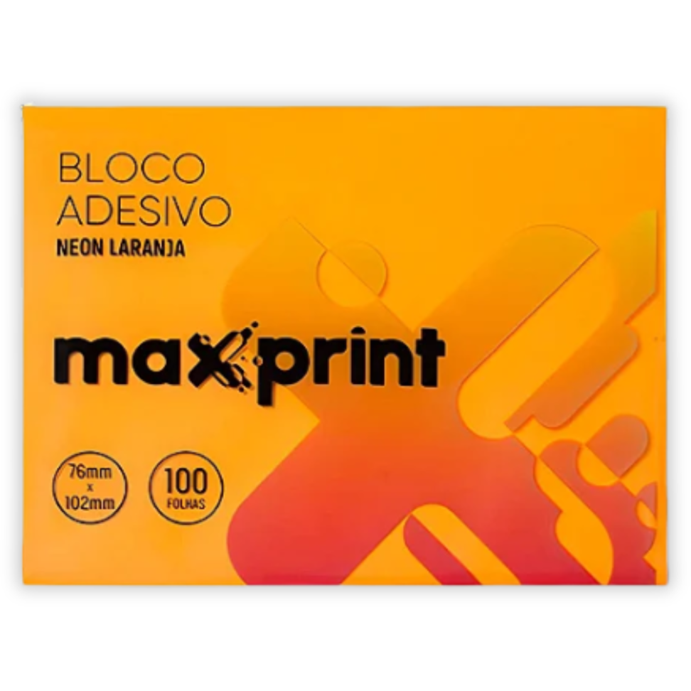 Bloco Adesivo 76mm x 102mm Neon 100 Folhas Maxprint - #5
