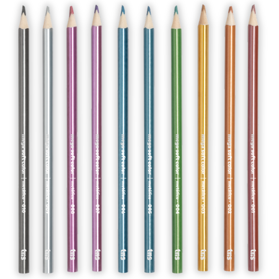 Lápis de Cor 10 Cores Tons Metálicos Mega Tris - #1