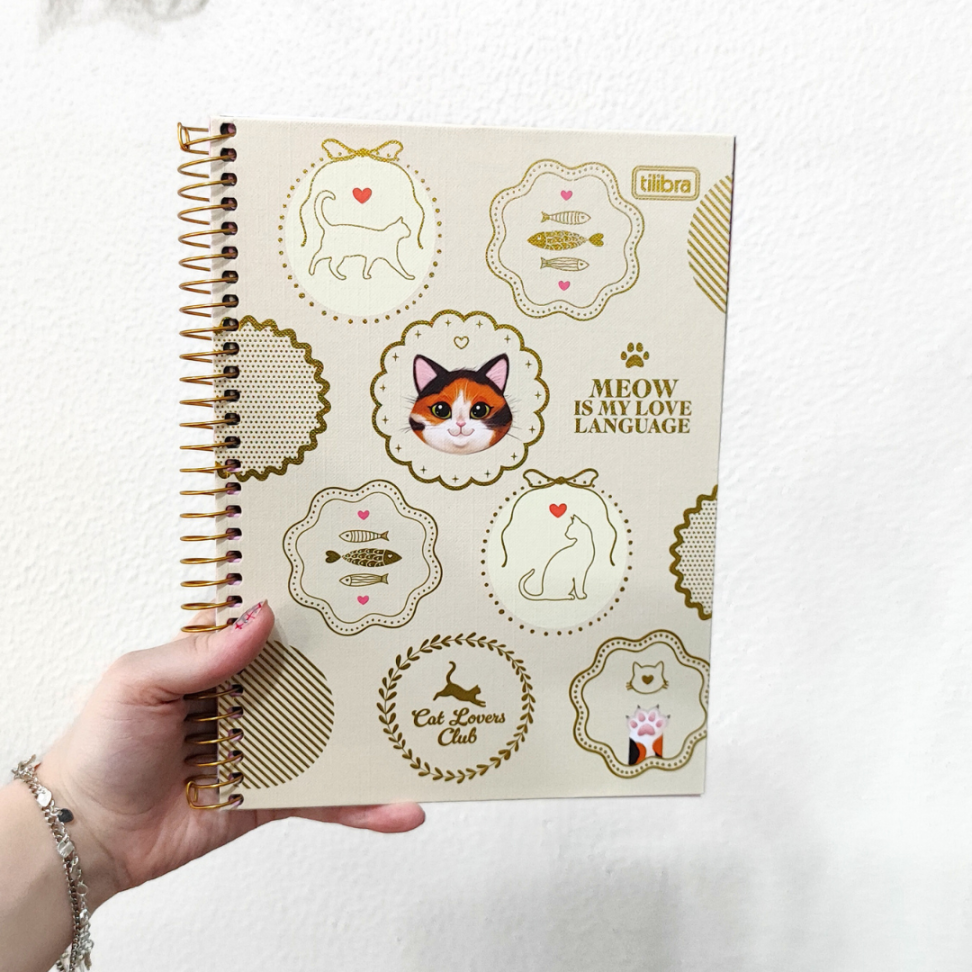Caderno com Espiral Colegial 10 Matérias Purrfect Cats Tilibra - #1