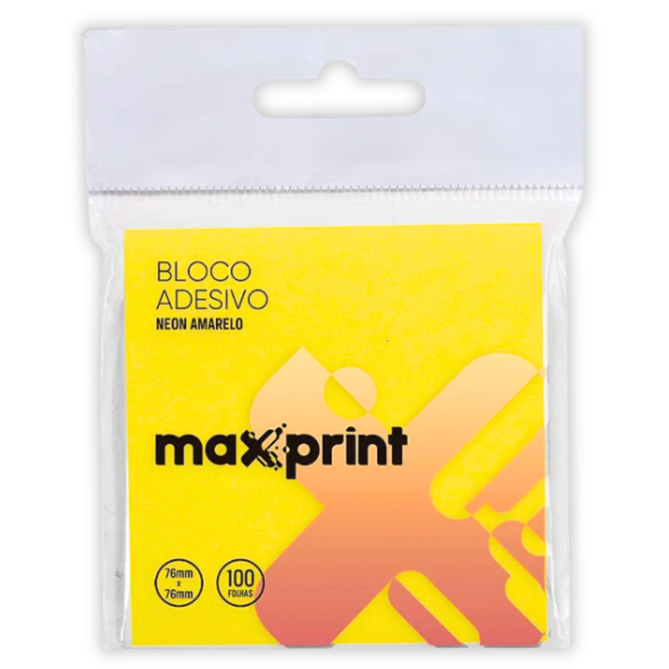 Bloco Adesivo 76mm x 76mm Neon 100 Folhas Maxprint - #4