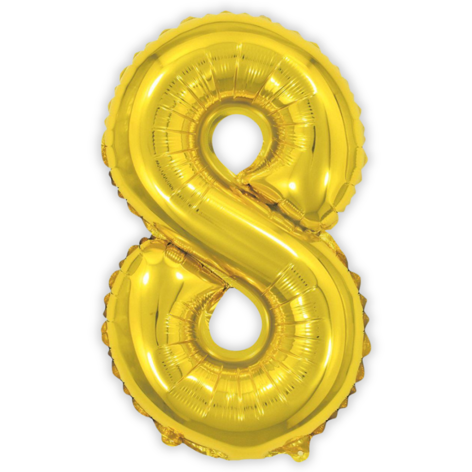 Balão Metalizado 40cm Número 8 Make+ - #2