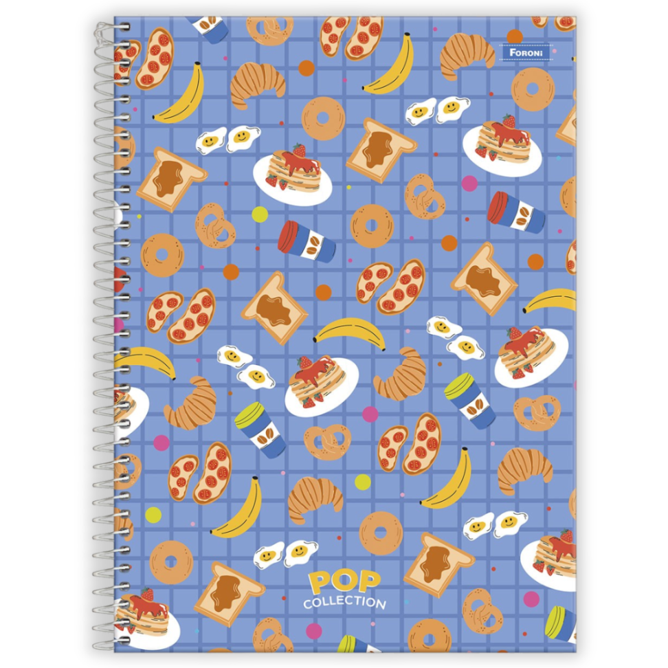 Caderno com Espiral Universitário Pop Collection 1 Matéria Foroni - #1