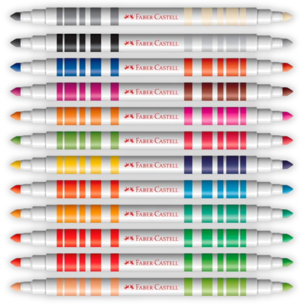 Canetinha Hidrográfica Bicolor 24 Cores Faber-Castell - #3