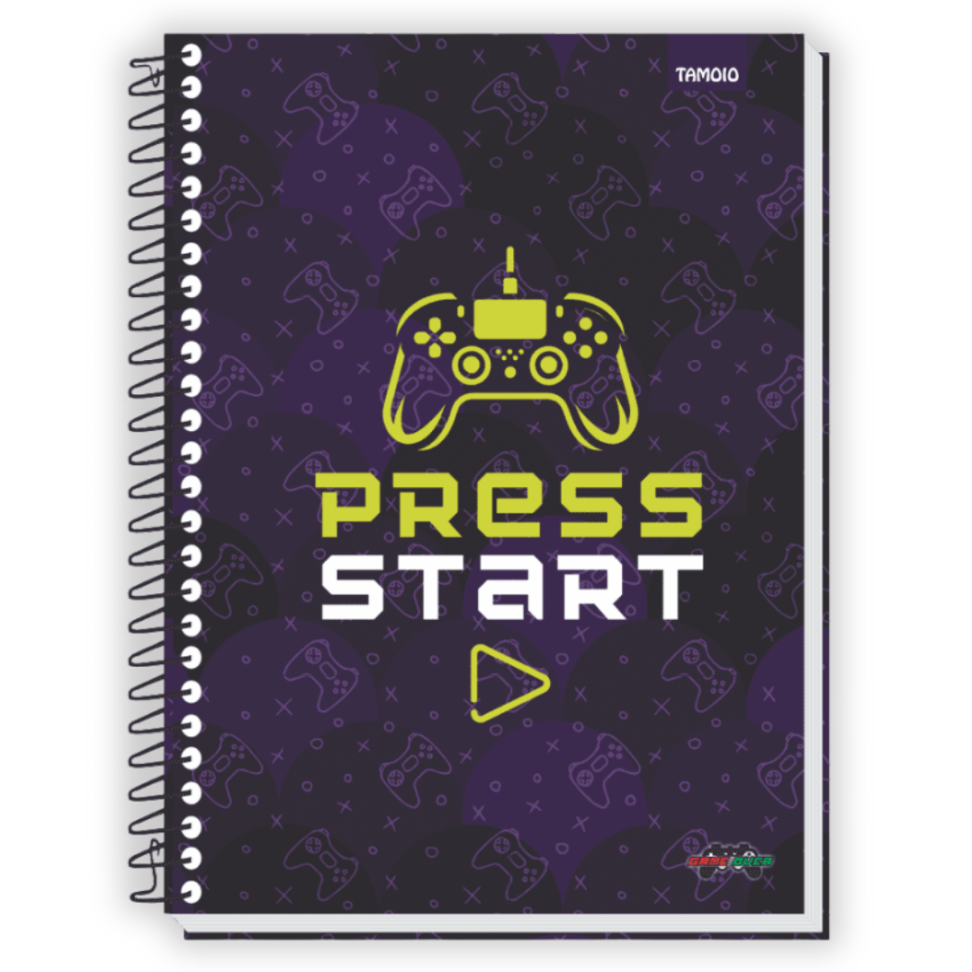 Caderno com Espiral Universitário 1 Matéria Game Over Tamoio - #1