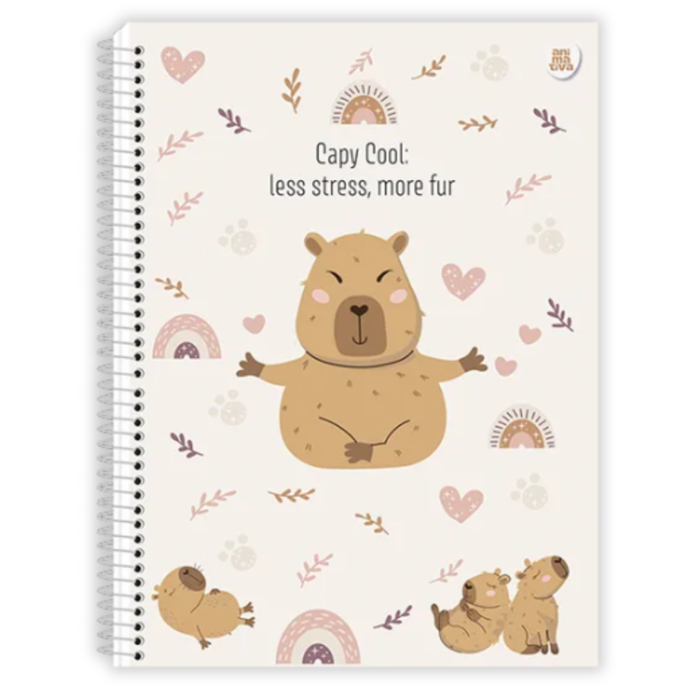 Caderno com Espiral Universitário Capycuties 1 Matéria Animativa - #1