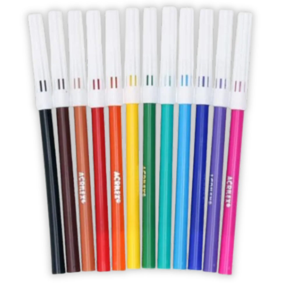 Canetinhas Hidrográficas 12 Cores Acrilex - #1